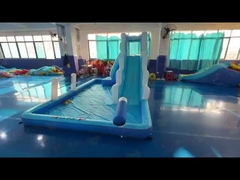 Полиэстер Oxford Inflatable Blue Water Slide With Ocean Balls For Kids Веселый парк