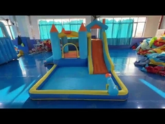 Оксфордский полиэстерный надувный синий и оранжевый водный горка для детей