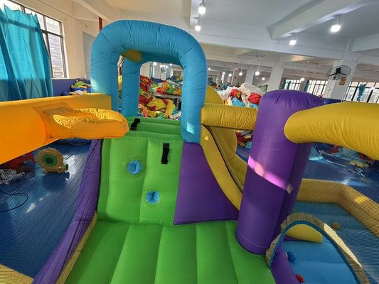 Полиэстер Оксфорд надувный фиолетовый желтый синий слайд с игрой в броски
