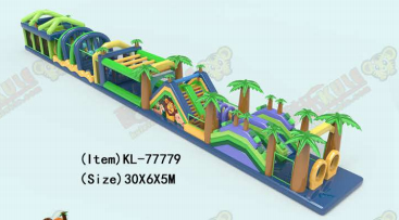 Многоцветный тропический надувный трасса препятствий