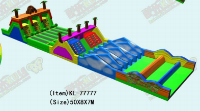 Яркие яркие цвета Надувные препятствия Игры приключения Радость