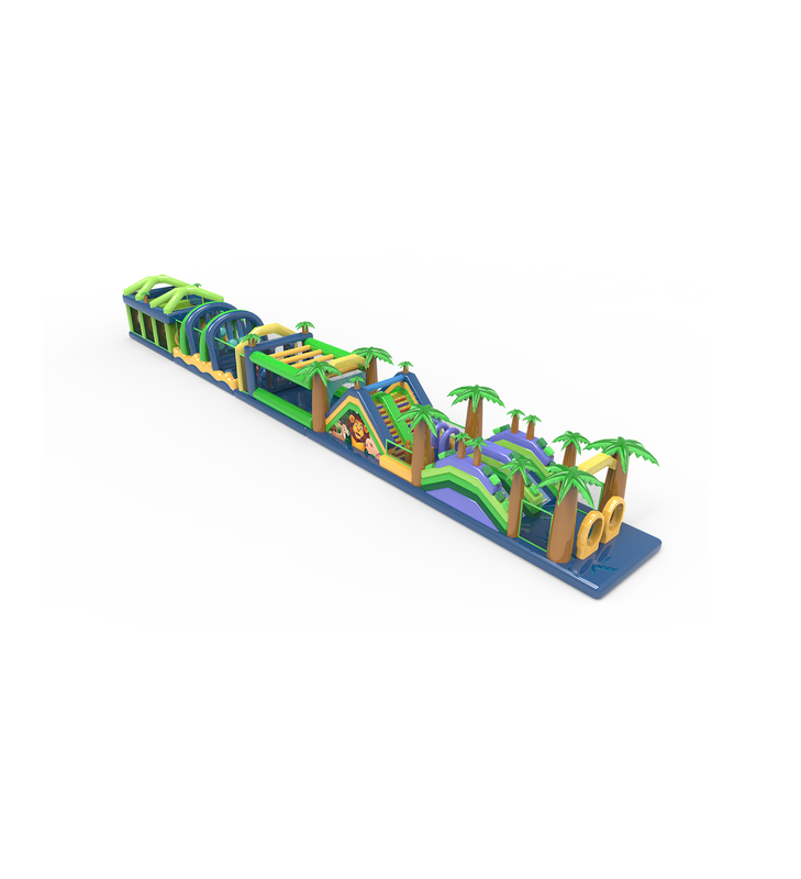 Многоцветный тропический надувный трасса препятствий