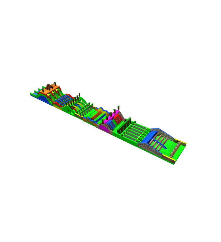 Живая, динамичная, многоцветная надувная полоса препятствий для игр