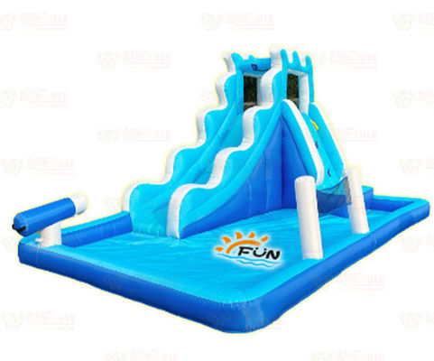 Полиэстер Oxford Inflatable Blue Water Slide With Ocean Balls For Kids Веселый парк